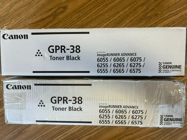 CANON GPR-38 GENUINE BLACK TONER  3766B003AA TWO NEW OEM CARTRIDGES