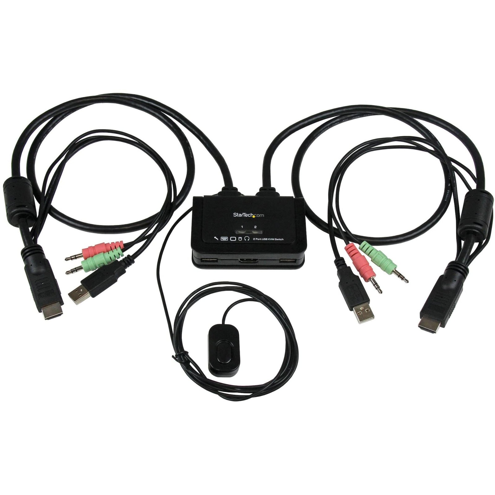 StarTech.com 2 Port USB HDMI Cable KVM Switch with Audio and Remote Switch - USB