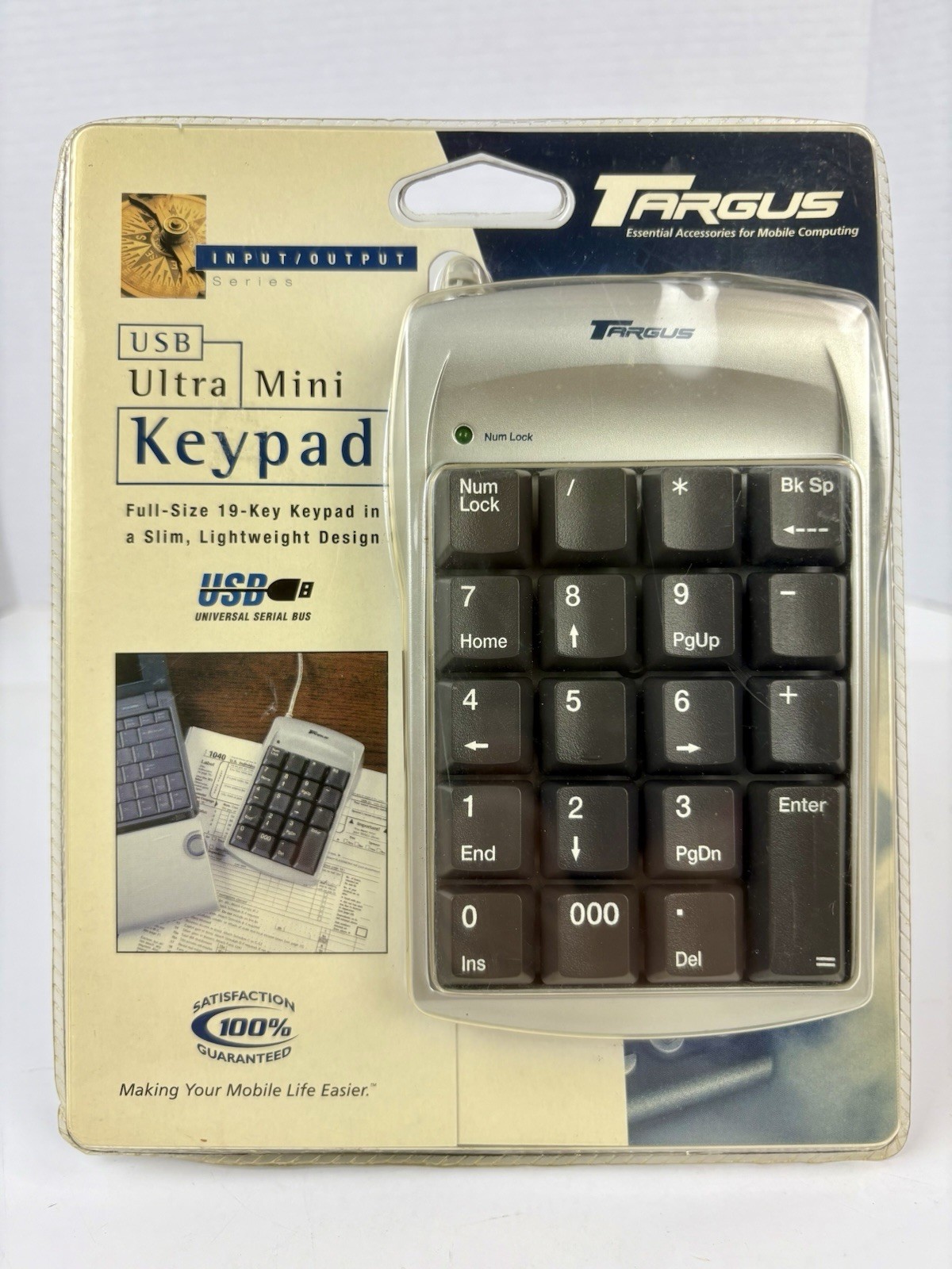 Targus PAUK10U Ultra Mini USB 19-Key Numeric Keypad Silver/Black New, Sealed.