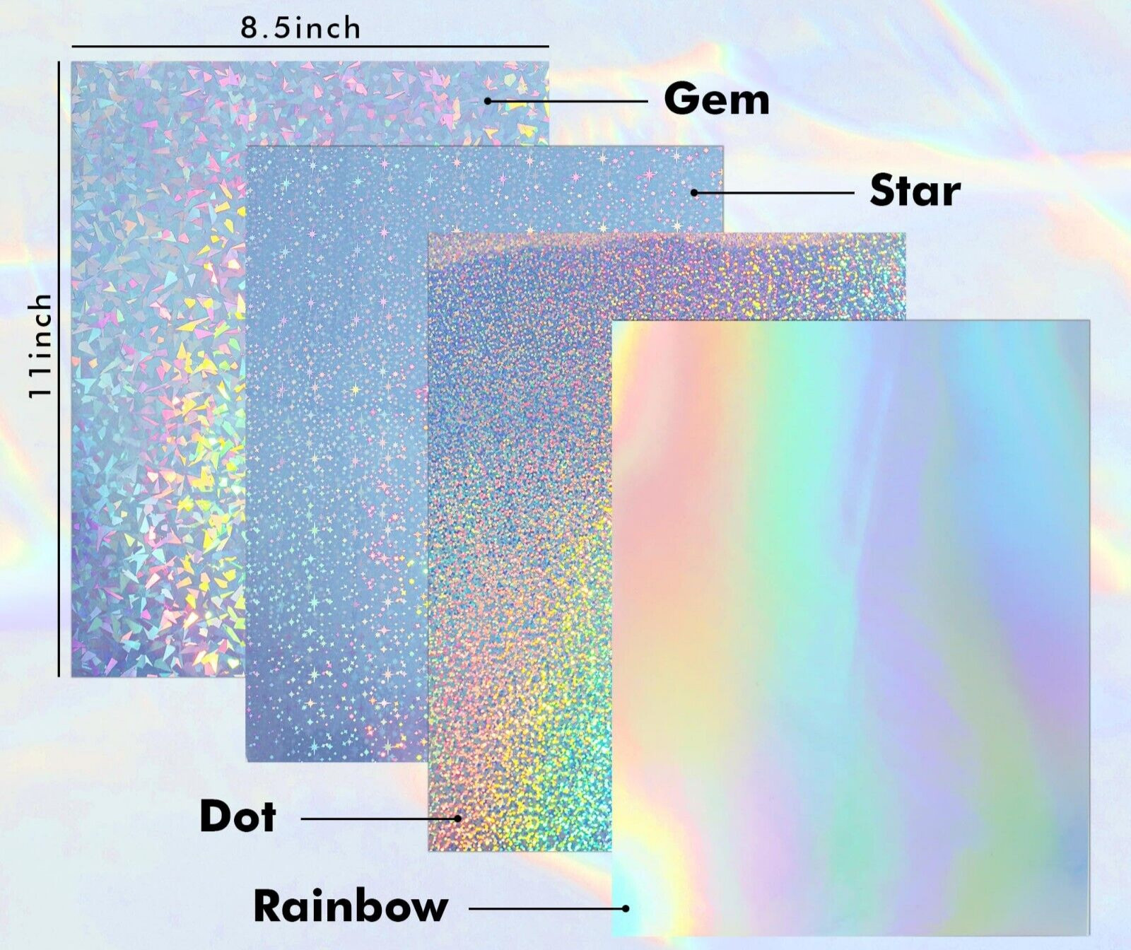 Lot Variety Patterns - Koala Holographic Vinyl Sticker Paper for Inkjet Laser