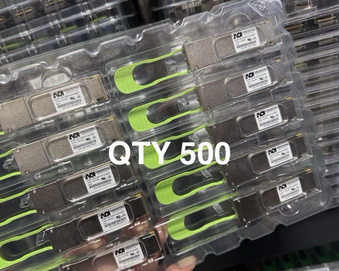 Lot of 500 AOI AQPLBCQ4EDOA0967 100G CWDM4 QSFP28 2km LC Transceivers Mint Pulls