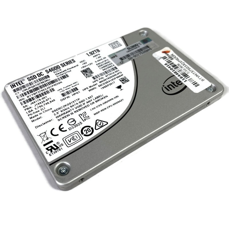 HPE 877014-003 Intel SSD DC S4600 Series 1.92TB SSDSC2KG019T7P 2.5" SATA III SSD