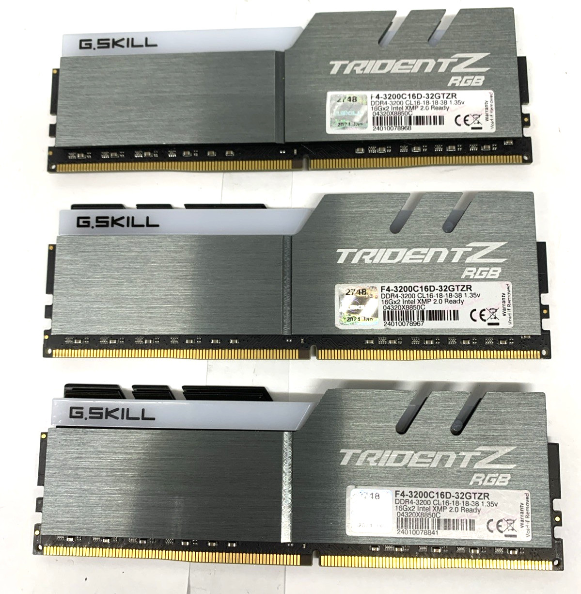 G.SKILL Trident Z RGB 48GB (3x16GB) DDR4-3200 DIMM RAM F4-3200C16D-32GTZR
