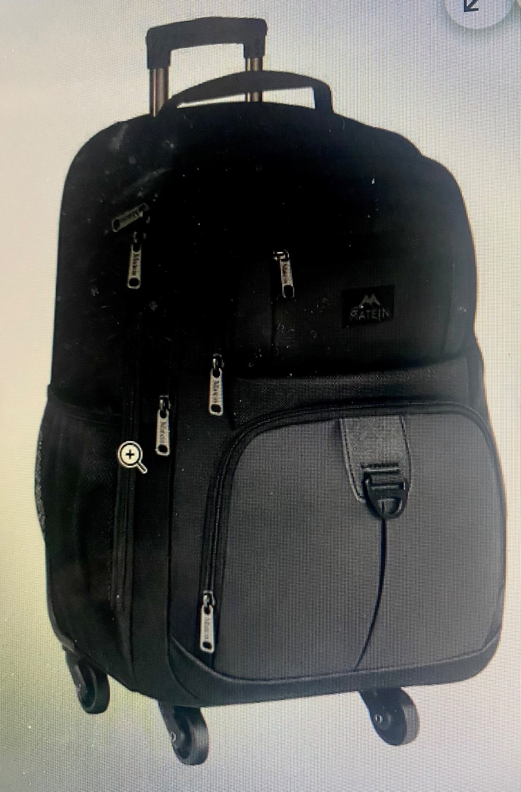MATEIN Rolling Backpack with 4 Wheels, 17 inch Roller Travel Laptop Backpack
