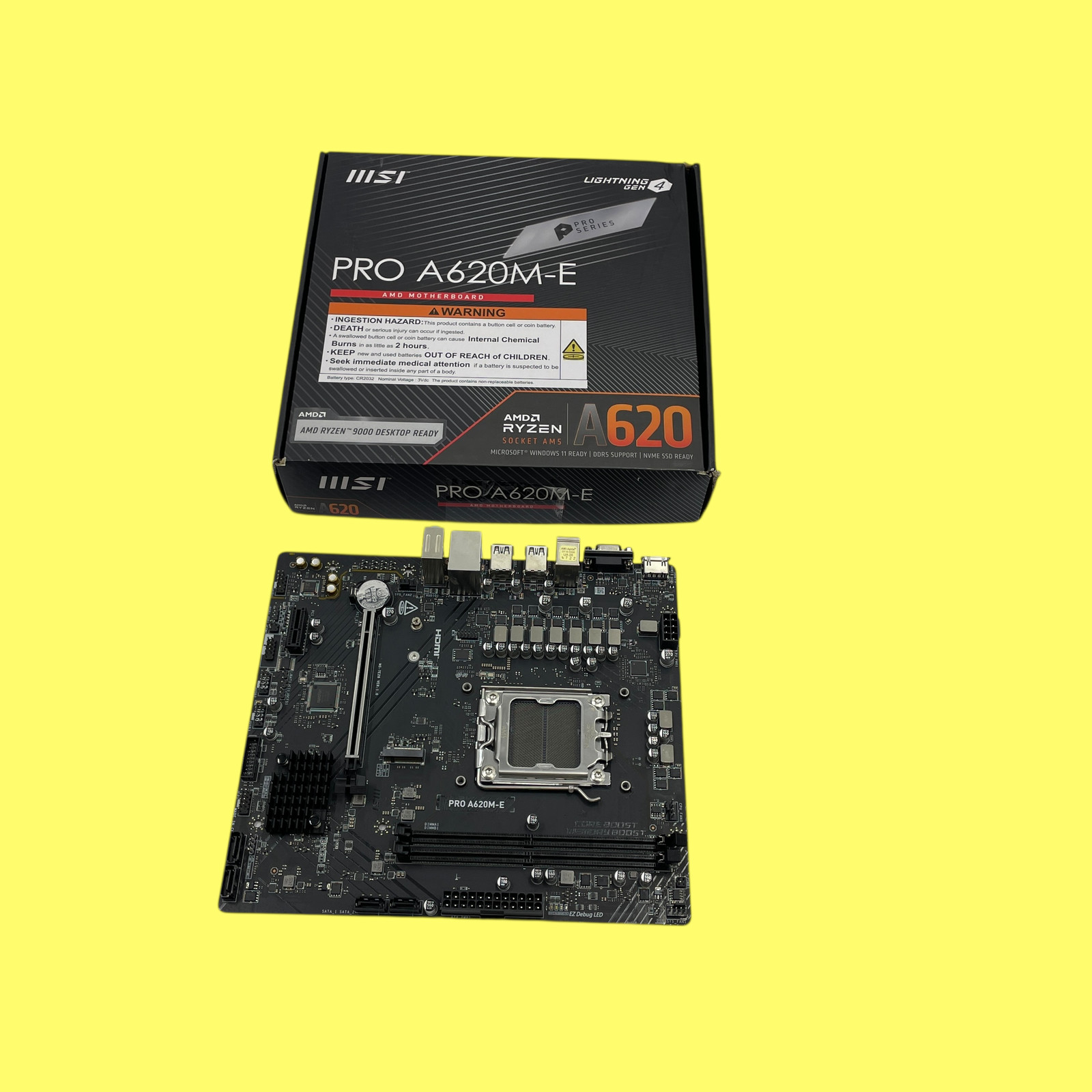 AS/IS MSI PRO A620M-E AMD AM5 DDR5 mATX Motherboard #FP8895 (AR)