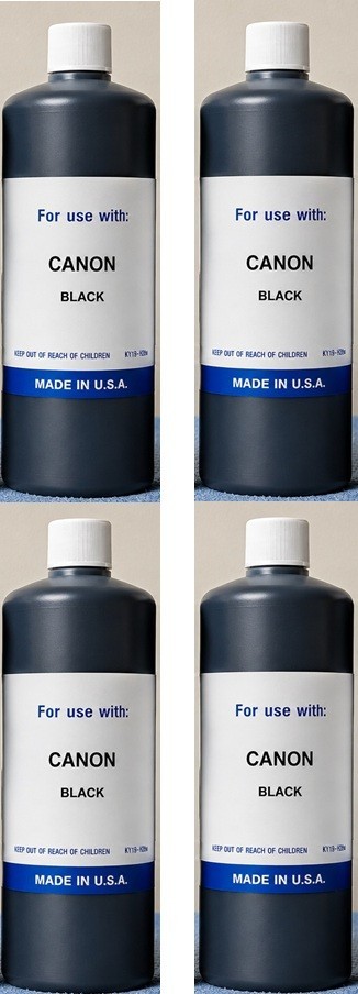 (GALLON 4,000ML) BLACK INK CANON PRINTER COMPATIBLE PREMIUM BULK DYE INK REFILL