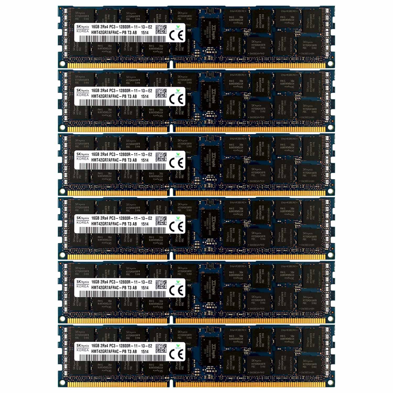 PC3-12800 6x16GB HP Proliant SL270S SL4540 WS460c G8 647650-071 Memory Ram