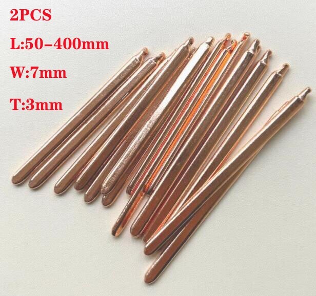 2PCS L:50-400mm * W:7mm * T:3mm Copper Heatsink Heatpipe For Notebook DIY