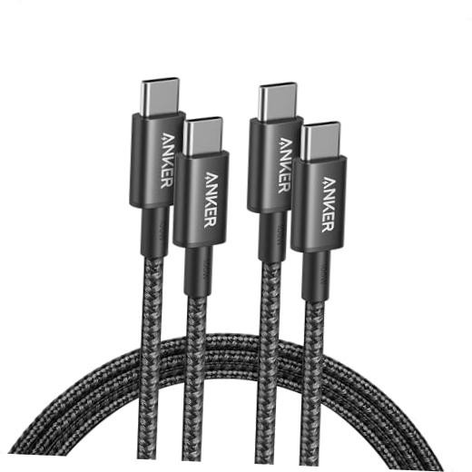 Anker USB C to USB C Cable, 2-Pack 6 FT (1.8 m) Type C 100W Charger 6ft Black