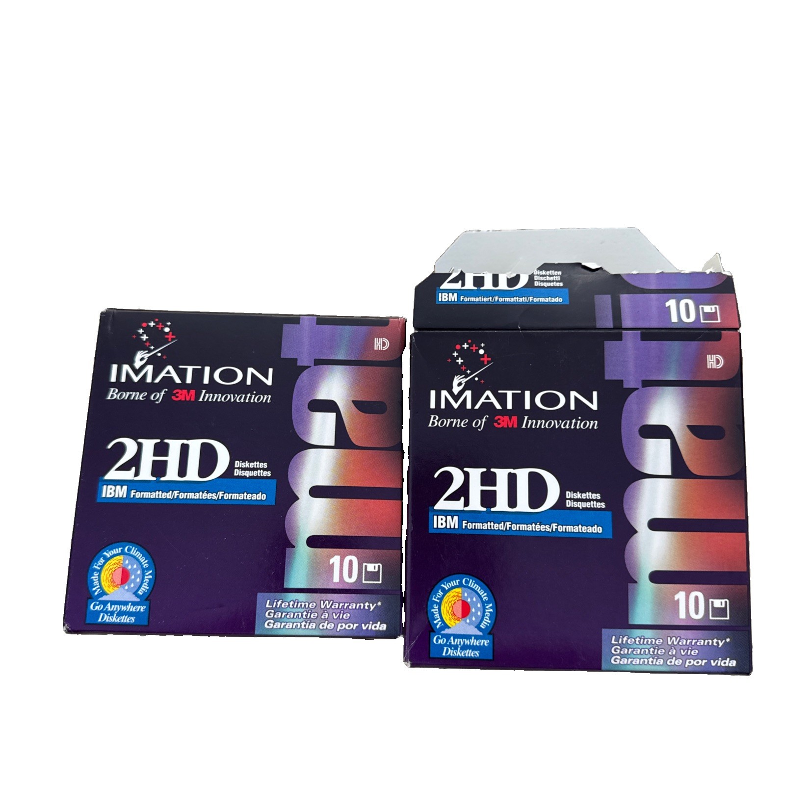 Imation 3.5” 2HD IBM Formatted Floppy Disks Lot of 18 Sealed Box + 8 Unused
