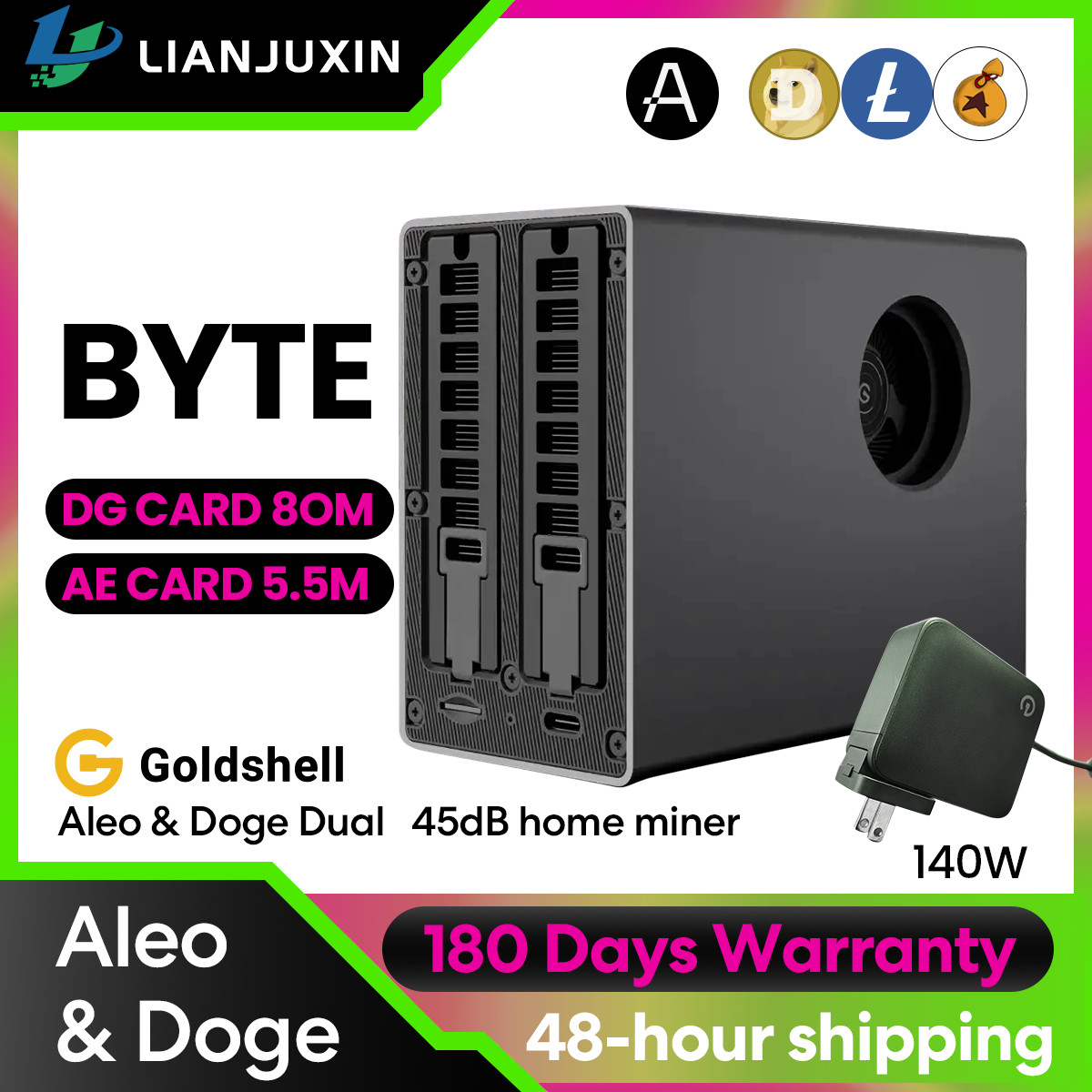 HOT Miner 65Mh/s 45 W home miner In Stock Goldshell BYTE new