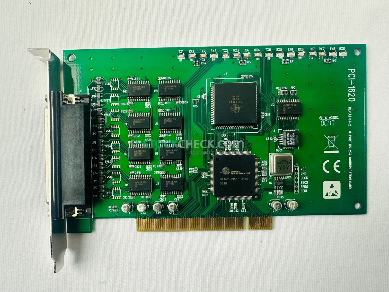 Advantech PCI-1620 Rev A1 03-2 8-Port RS-232 PCI Communication Card