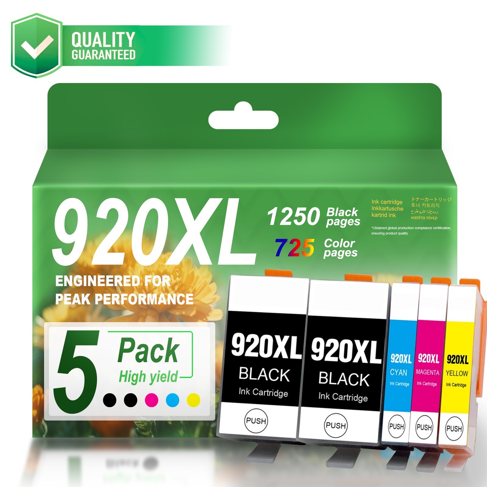 920XL 5PK Ink Cartridge Compatible For OfficeJet 6500A 6000 7000 7500 7500A