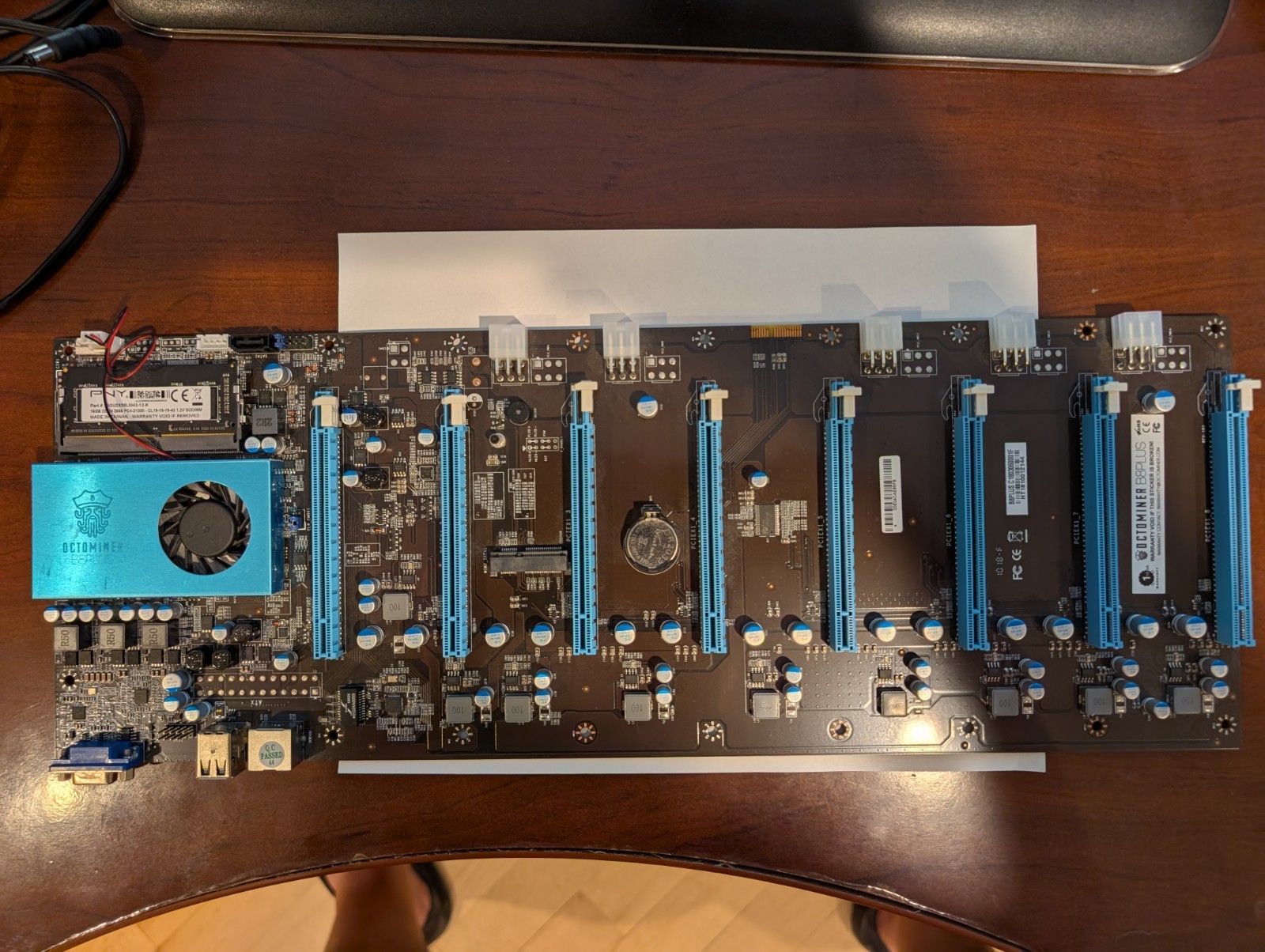 Octominer B8Plus Motherboard does not include RAM pictured