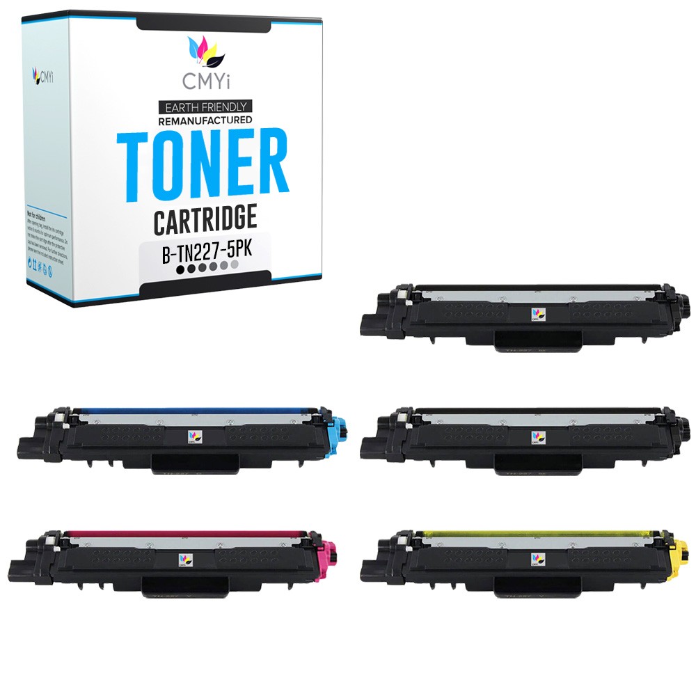 5PK Compatible CMYi TN227 Printer Cartridges fits Brother MFC-L3750CDW, L3770CDW