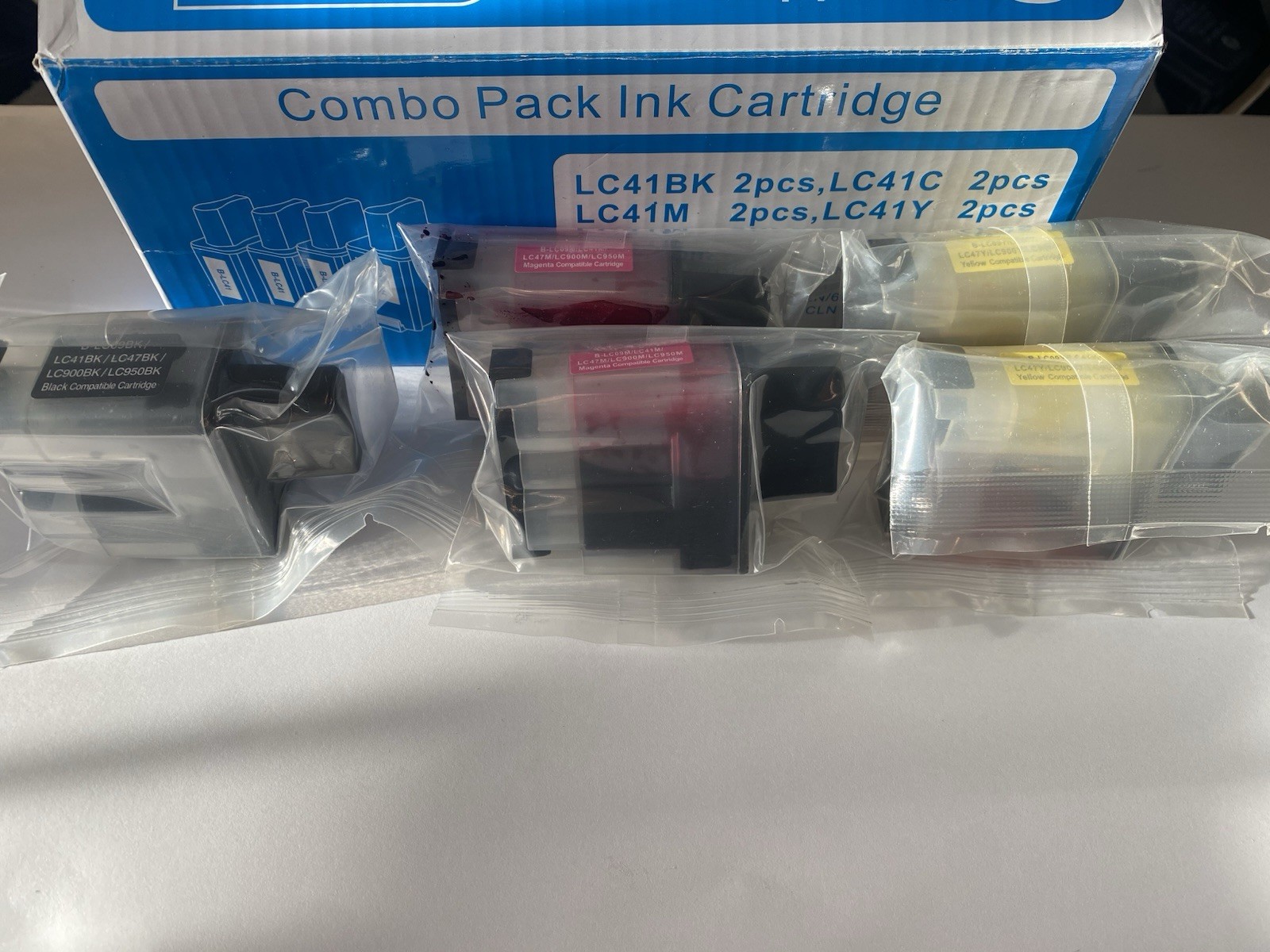 Brother MFC-210C MFC-420CN LC-41BK LC-41Y LC-41M 4PK Ink Cartridge Pack & 1 FREE