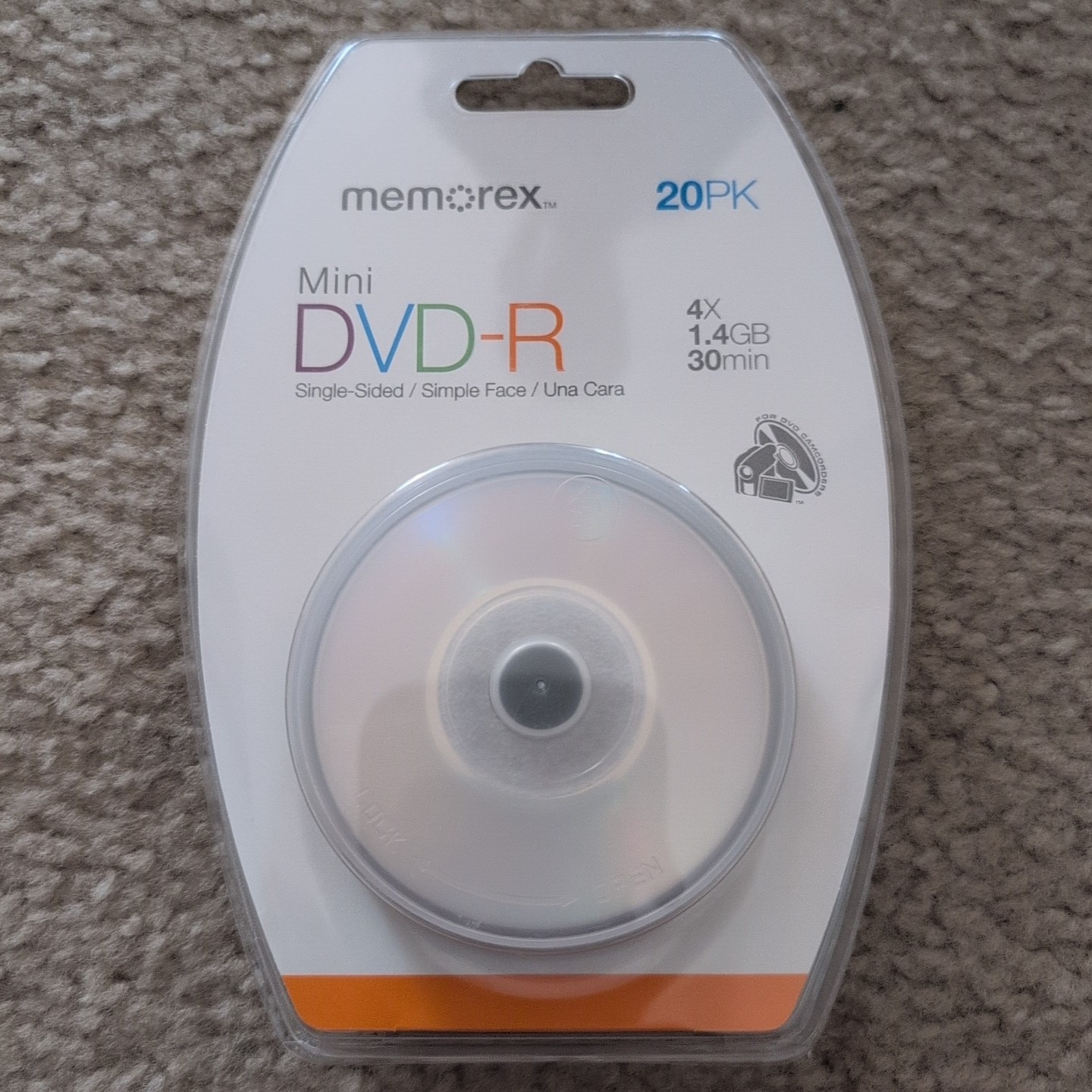 Memorex MINI DVD-R 1.4 GB 30 Min Single Sided 20 Pack New Sealed 