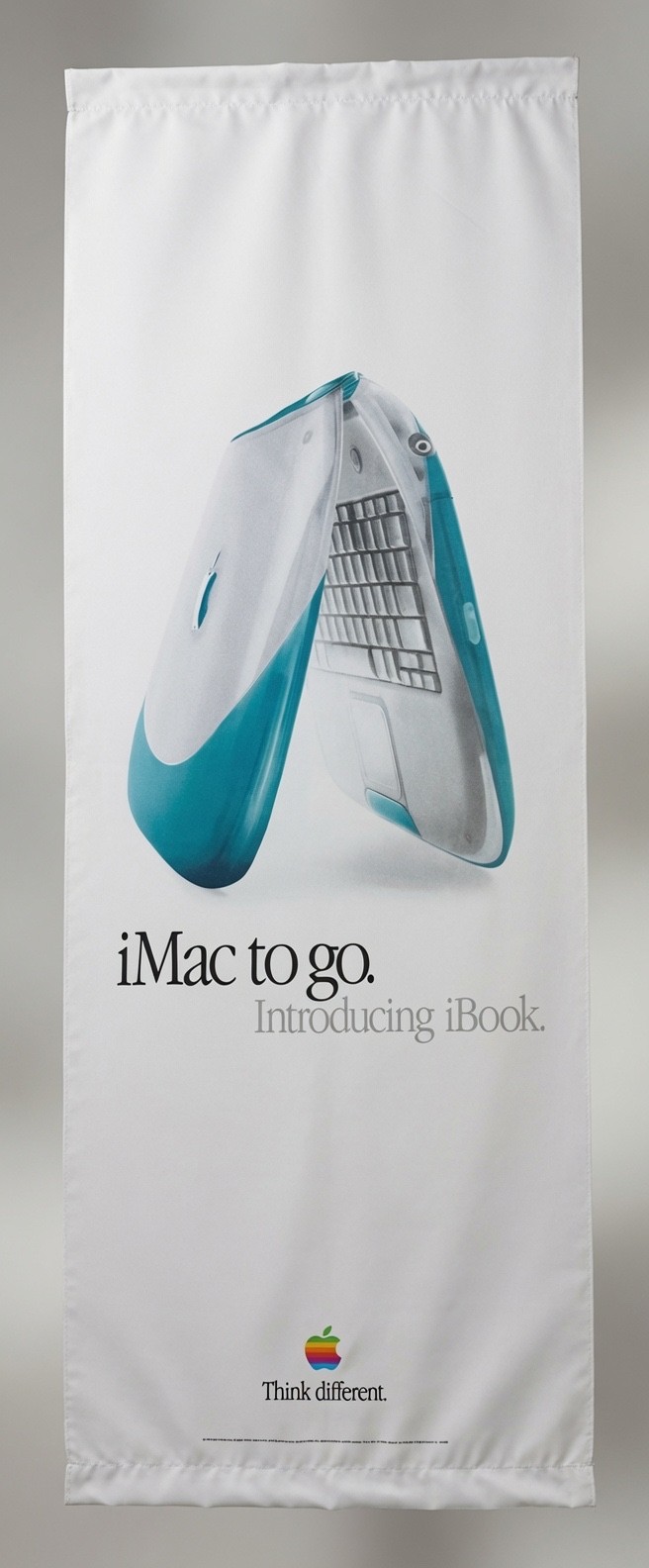 Apple cloth fabric banner iBook bondi blue orange NOS Vintage