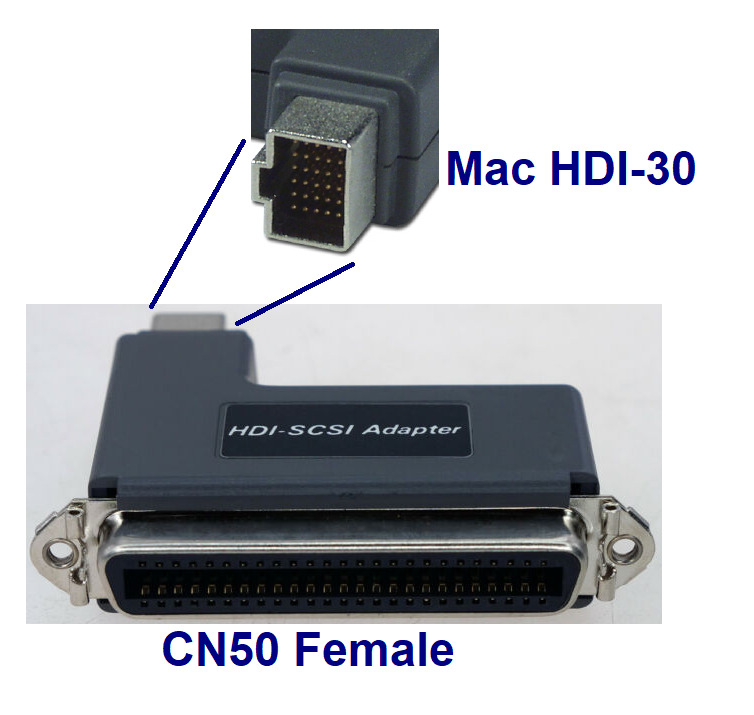 PTC Mac HDI-30 to Centronics 50 (Female) SCSI Adapter for Apple Powerbook