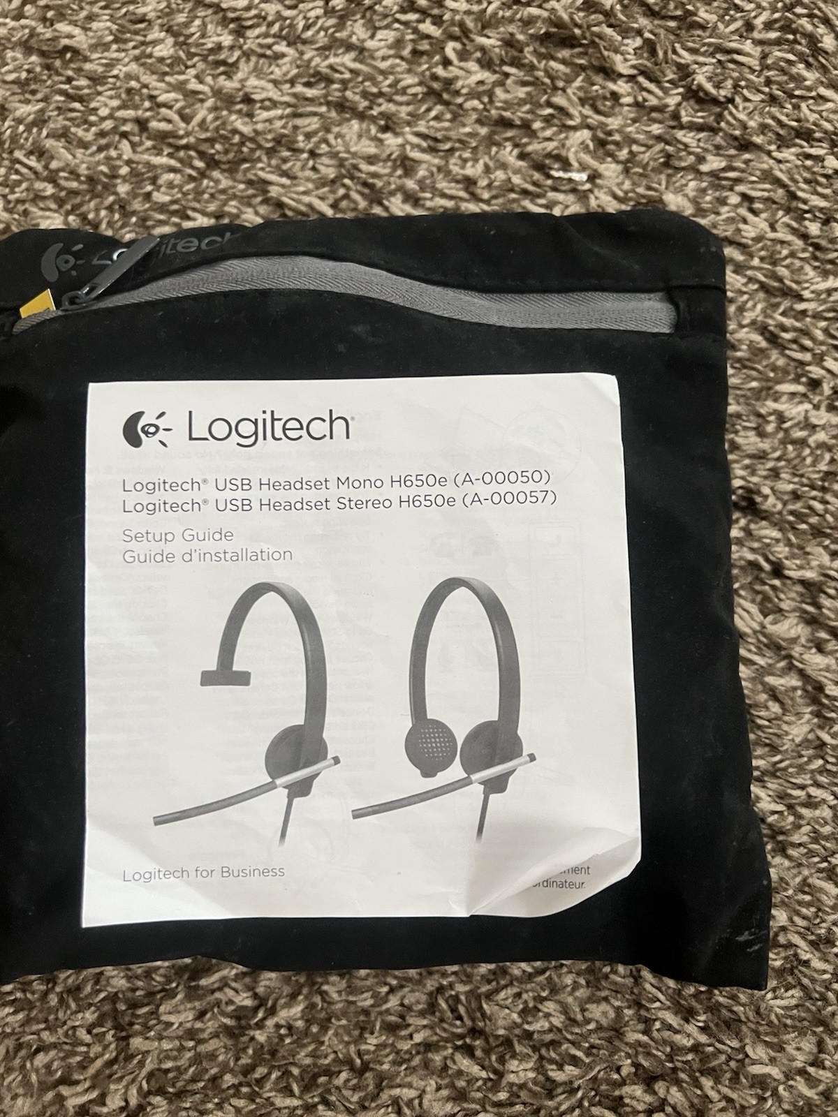 Logitech USB Stereo Headset H650e (A-00057) Flexible Microphone Boom Brand New