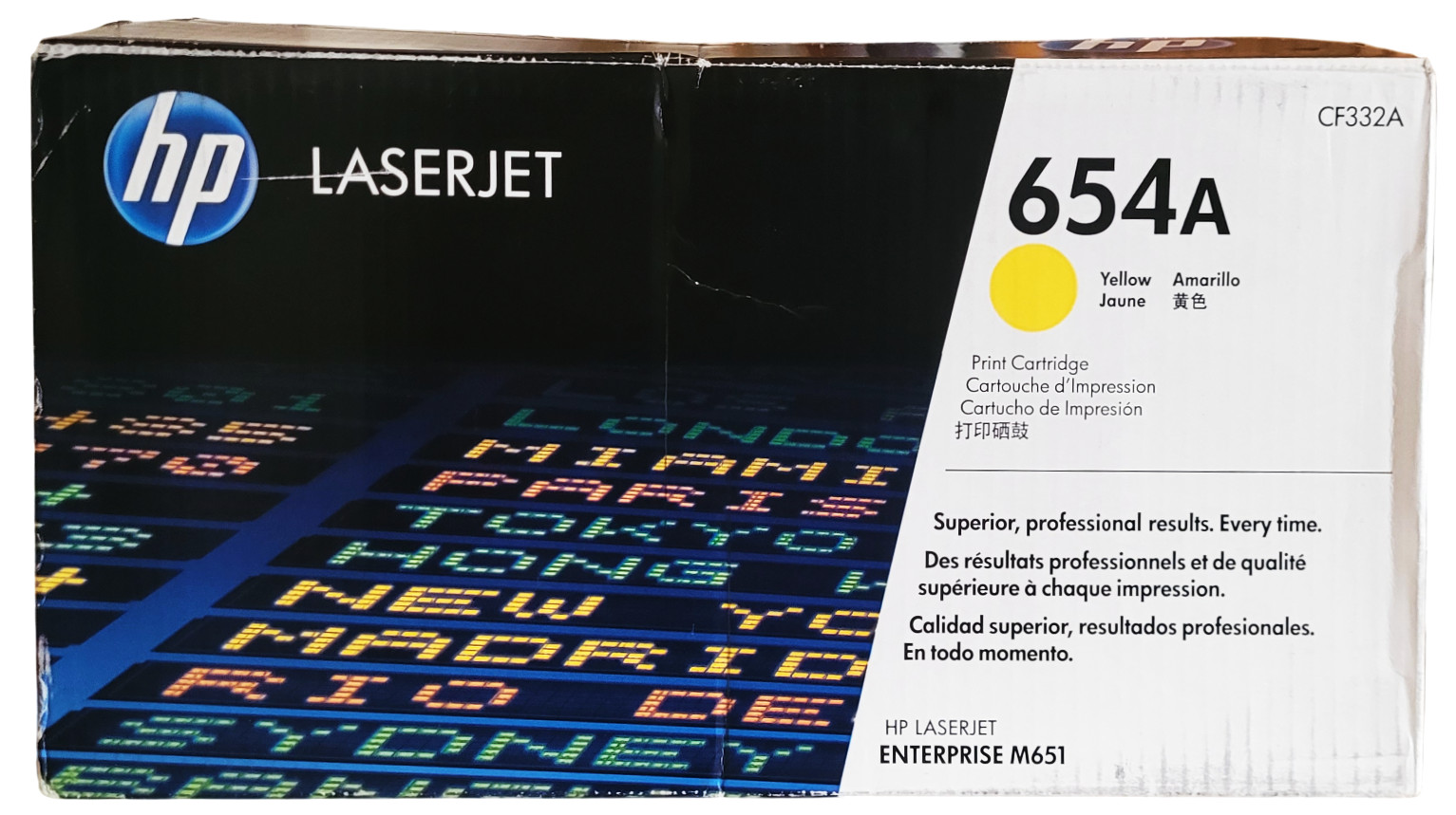 HP LaserJet 654A Yellow CF332A Toner Cartridge New Sealed With Open Box