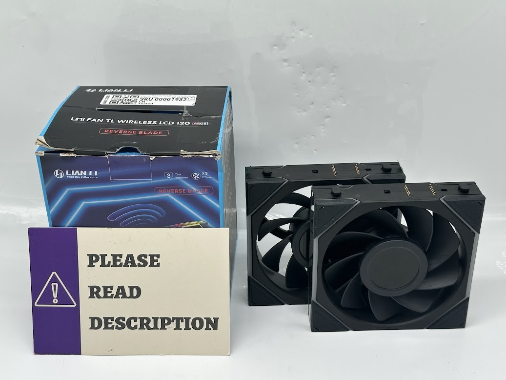 Lian Li UNI FAN TL120 V2 V2 LCD Reverse Blade 120mm Case Fan - Black 2 Pack