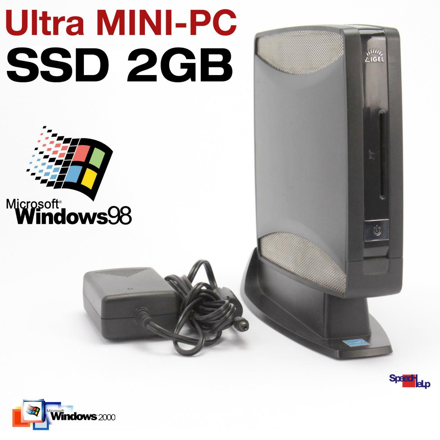 Igel Mini-PC Desktop 2GB SSD For Windows 98 2000 RS-232 Micro Old Games