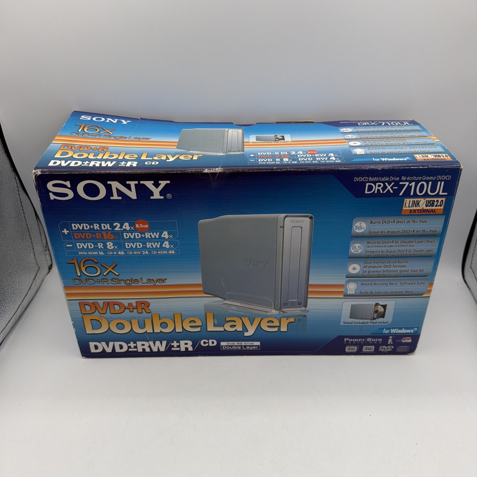 Sony DRX-710UL External DVD+RW CD Burner Drive USB 2.0 Double Layer Tested