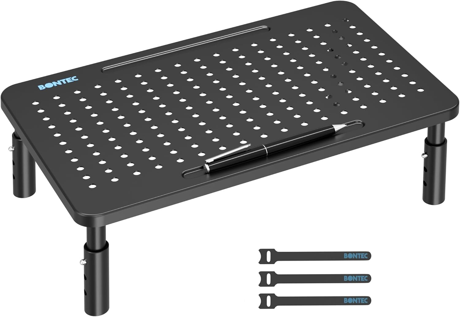 Monitor Stand for Desk 1 Pack, 3-Level Height Adjustable | 14.5 x 9.1 in Ergonom