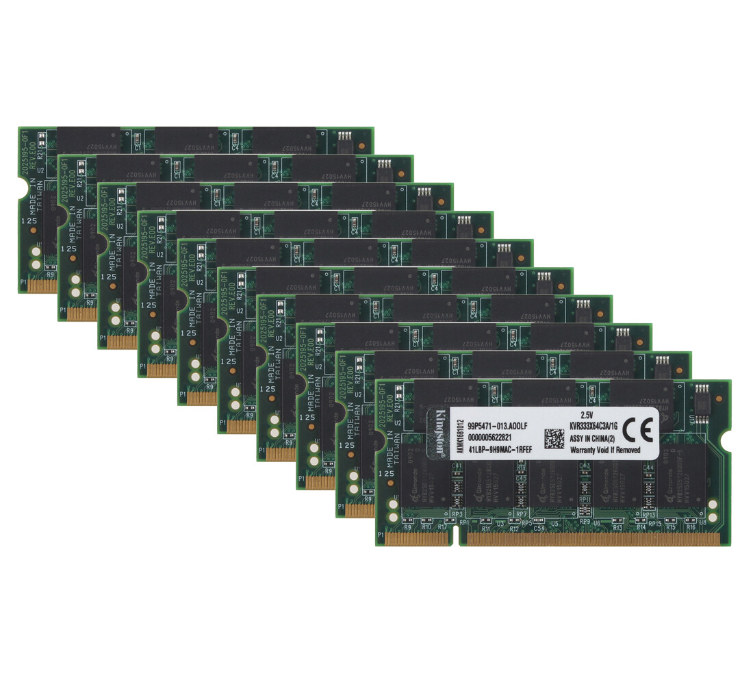 ​10GB (10x 1GB) Kingston RAM PC-2700 2Rx8 Laptop Memory SODIMM Intel DDR 333Mhz