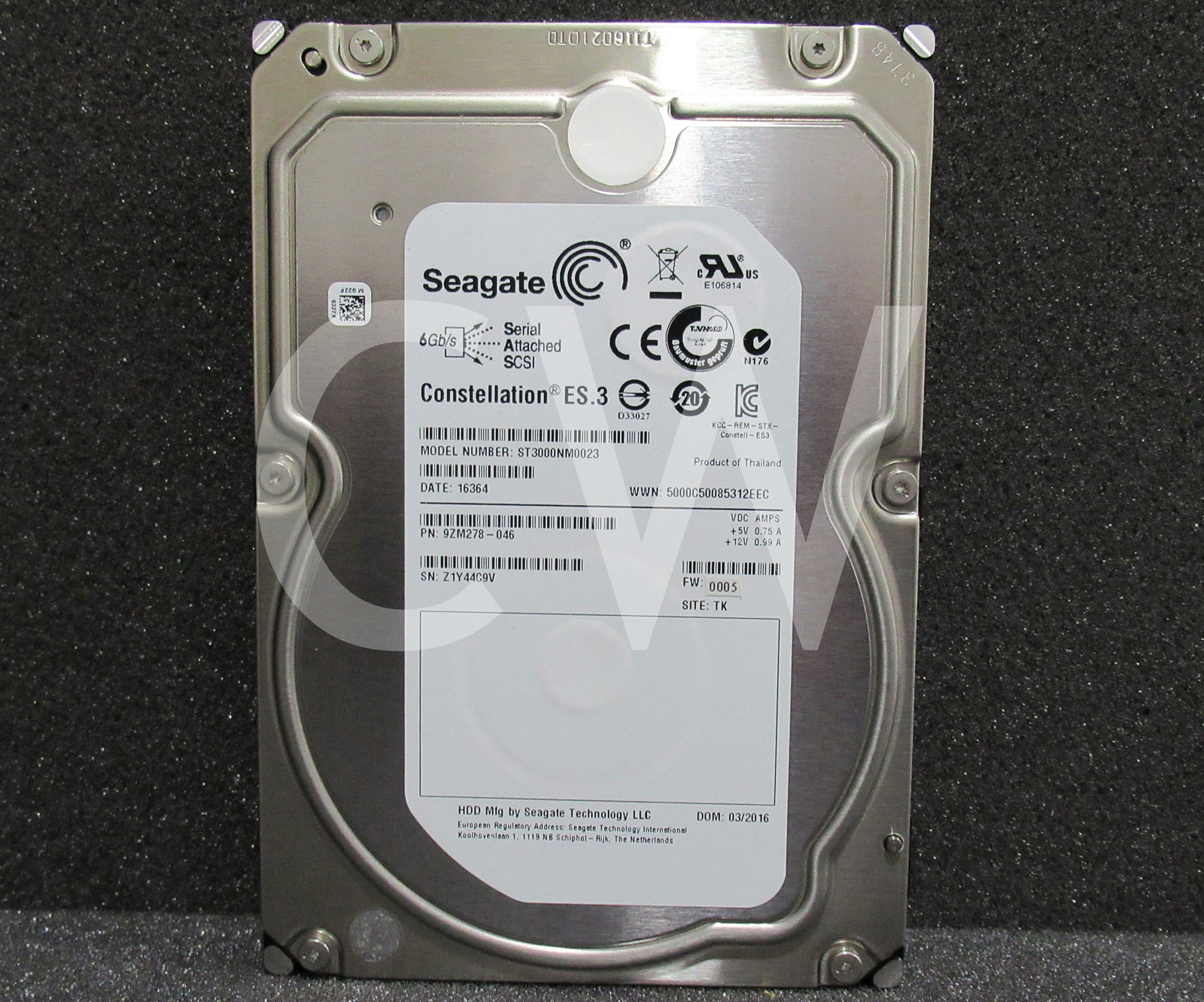 ST3000NM0023 Seagate 9ZM278 3TB 7.2K RPM 6Gb/s 3.5" SAS Server HDD Hard Drive