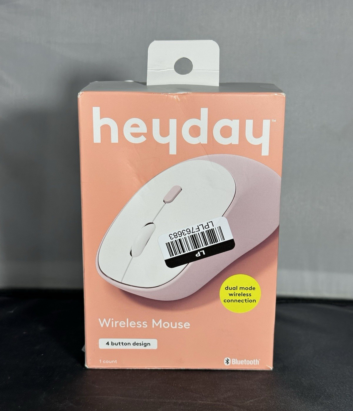 heyday Wireless Optical Mouse Dual Mode Bluetooth/USB 1600DPI 4Btn Pink/White