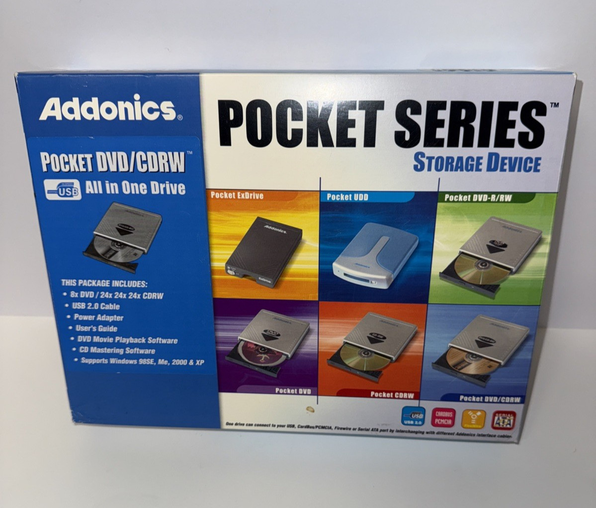 Addonics DVD CDRW Disk Drive Unit All In One  Pocket Series Storage Device Open