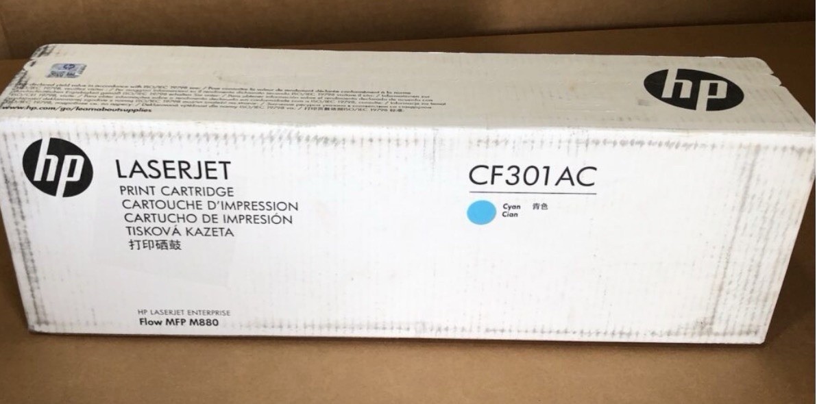 HP CF301AC Original LaserJet Toner Cartridge Cyan Brand New Sealed Box