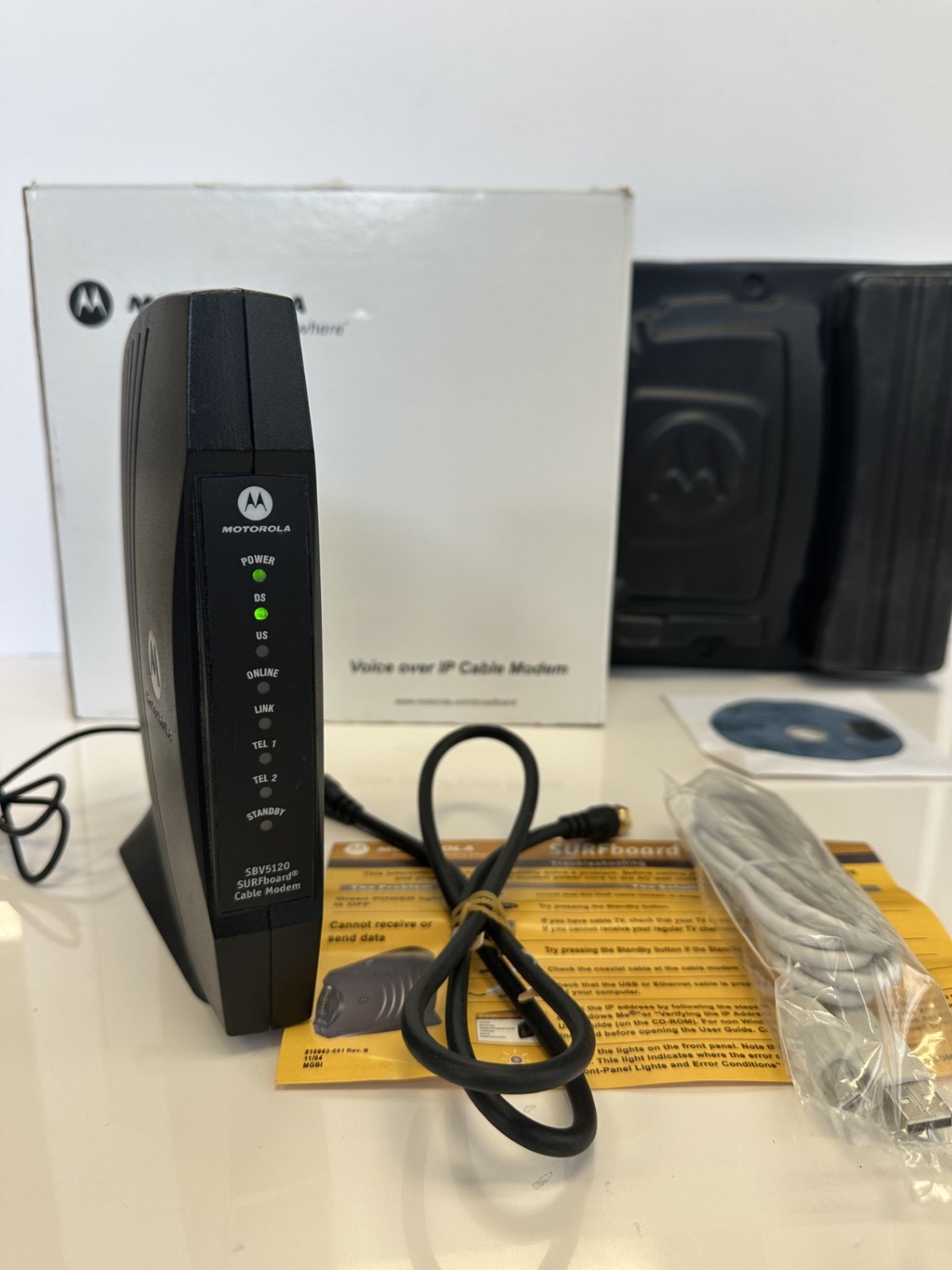 Motorola Voice Over IP Cable Modem SBV5120 NEW TURNS ON