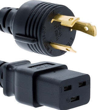 RiteAV Heavy Duty Locking Power Cord, L6-30P/IEC320 C19, 12 AWG, 20A, 250V