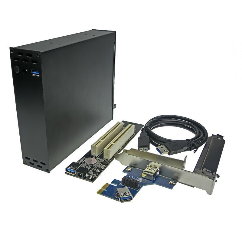 PCIE X1 To 2 Slot PCI Dock Enclosure 32bit PCI Riser Card Laptop Docking Station