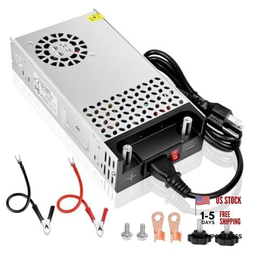 inShareplus New Version AC to DC Converter, 120V to 12V Power Supply, 12V 500W