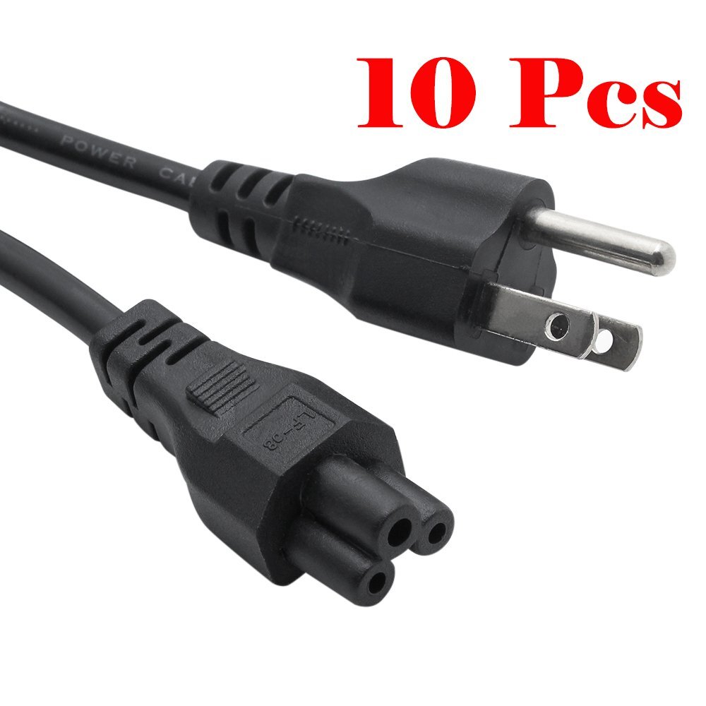 6ft 10 Pack 3 Prong Mickey Mouse Power Cord Cable for Laptop PC Printer Adapter