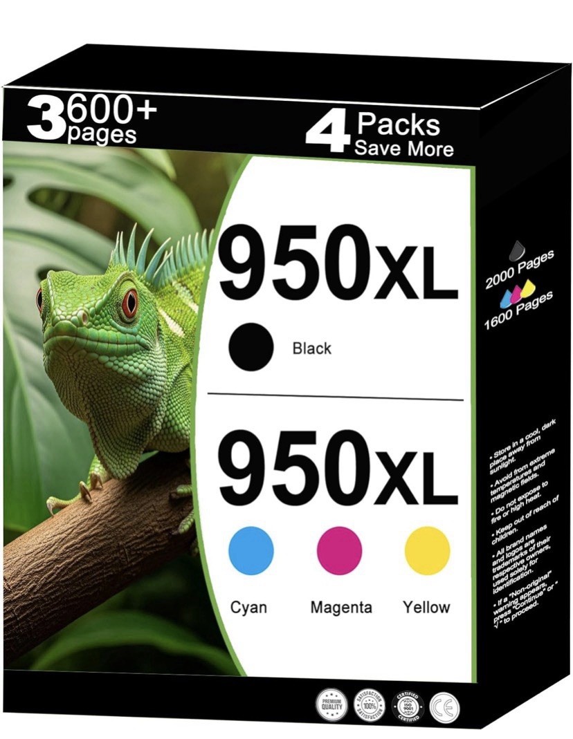 950XL 951XL 4 Pack Ink Cartridge Replacement For HP OfficeJet Pro Printers