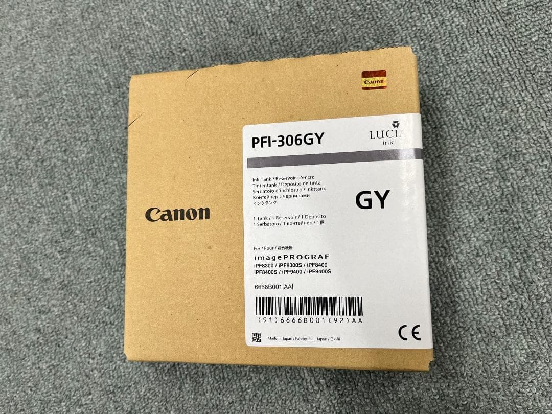 Canon PFI-306GY Gray Ink Tank 330ml Genuine imagePROGRAF Expired Japan
