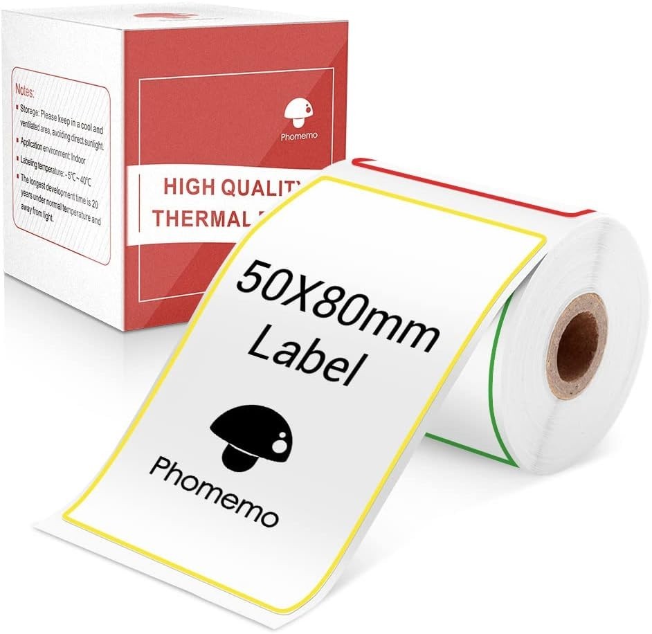 50x80mm Sticker Label Self-Adhesive Thermal Paper 100PCS/Roll for M110/M220
