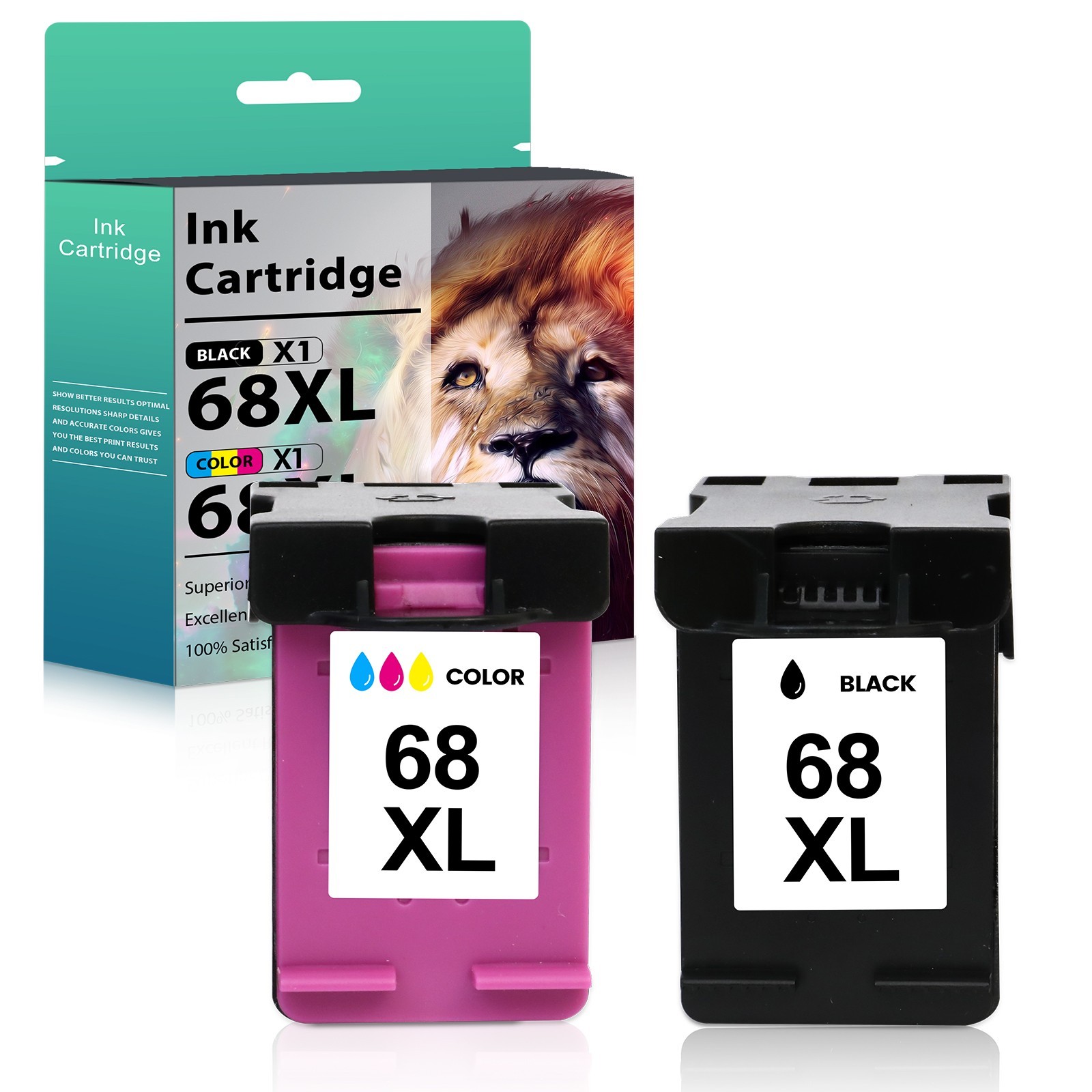 68XL 68e Black Tri-Color Ink Cartridges Compatible w/ HP Envy 6555e 6552e 6155e