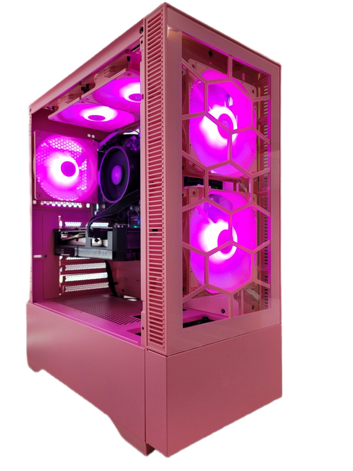 Pink Gaming Computer Nvidia RTX AMD RYZEN Graphics 32GB RAM Windows 11 PRO RGB