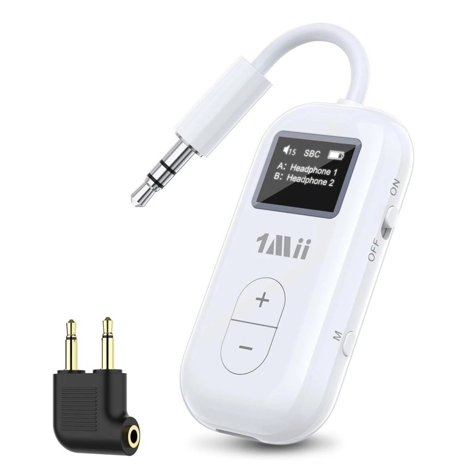 1Mii SafeFly Dual | Airplane Bluetooth Adapter for AirPods or Headphones,