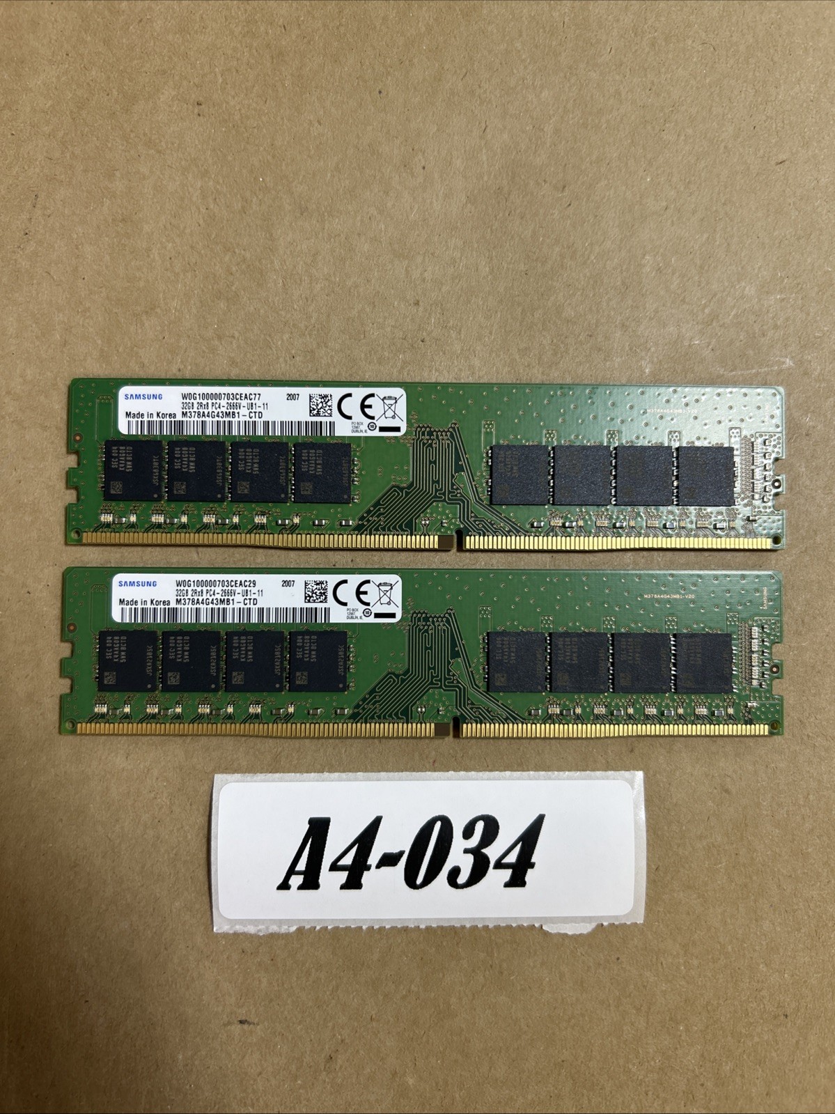 Samsung 64GB (2x32GB) DDR4 2666MHz PC4-2666V 2Rx8 RAM M378A4G43MB1-CTD