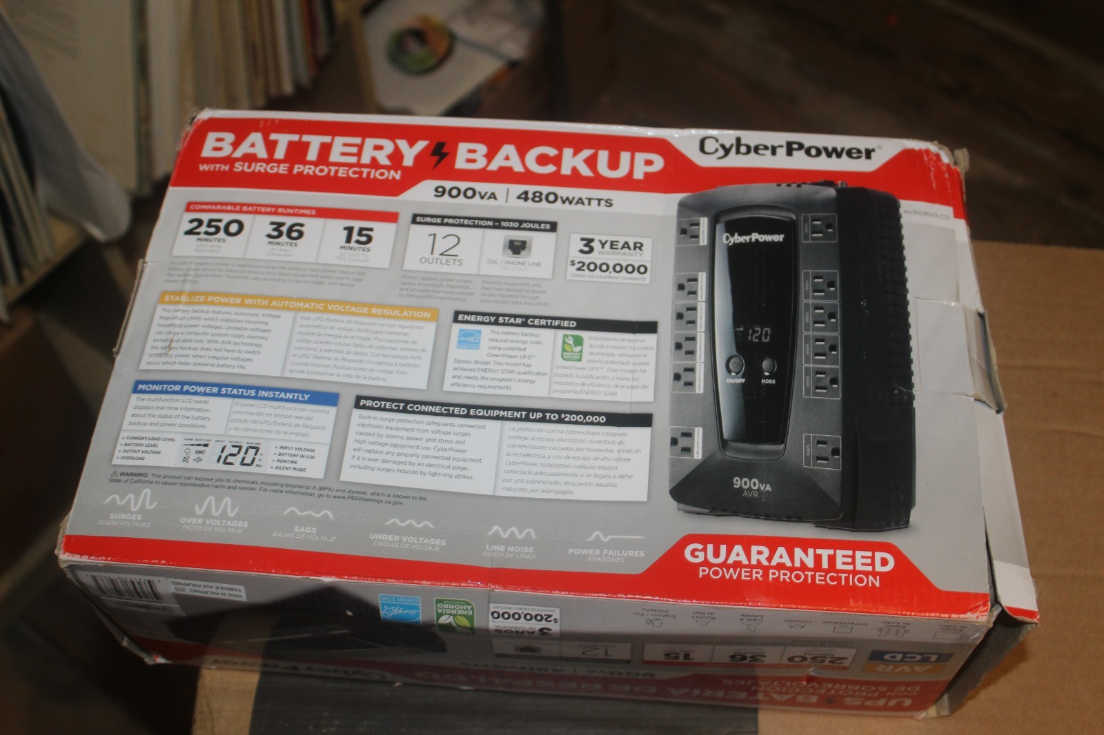 CyberPower AVRG900LCD 900VA/480W Intelligent LCD UPS