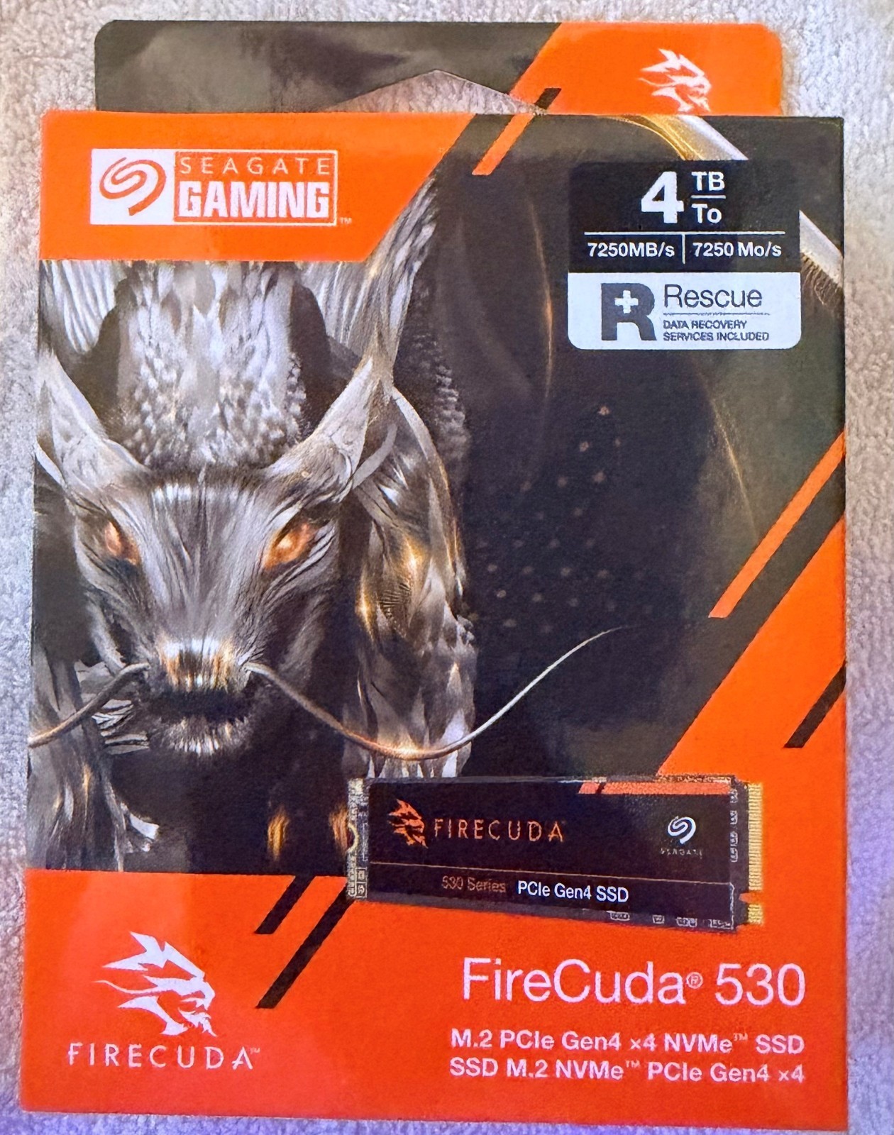 Seagate FireCuda 530 4TB NVMe SSD PCIe Gen4 M.2 2280 ZP4000GM30013 7300MB/s NIB