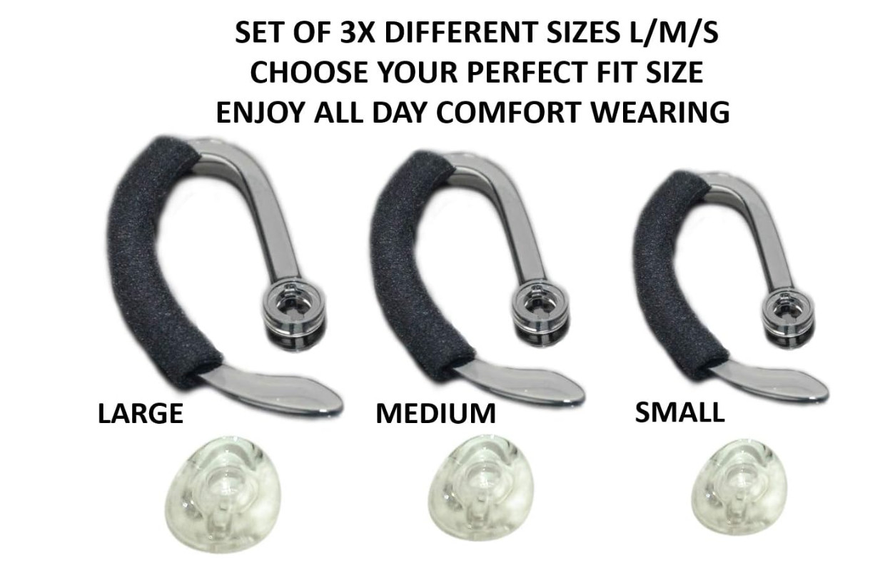 3X Replacement Ear Tips Set For Plantronics CS540 Savi W440 W740 W745 WH500 L/M/S