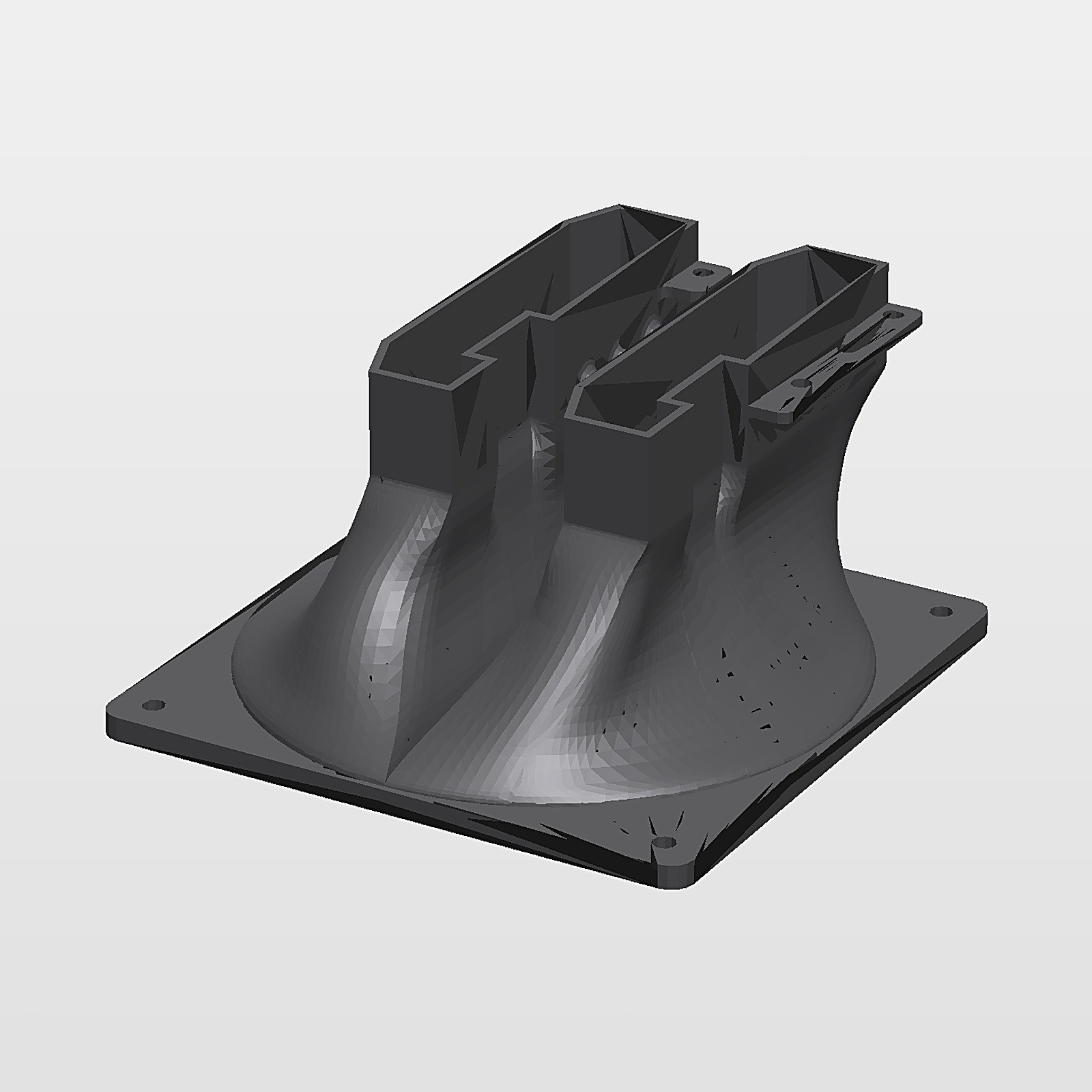 Dual Fan Mount Shroud for Nvidia Tesla P40 K40 GPU x2 120mm Fan 3D Printed